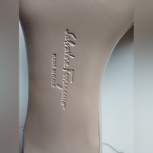 X SOLD X On Another Platform.  Salvatore Ferragamo Kitten Heel Sandals Cream - Picture 4 of 11